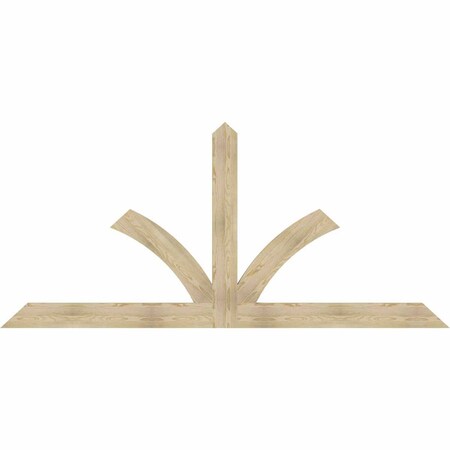 Ekena Millwork Richland Rough Sawn Timber Gable Bracket, Douglas Fir, 108"W x 49"H x 2"D x 6"F, 11/12 Pitch GBW108X49X0206RIC00RDF